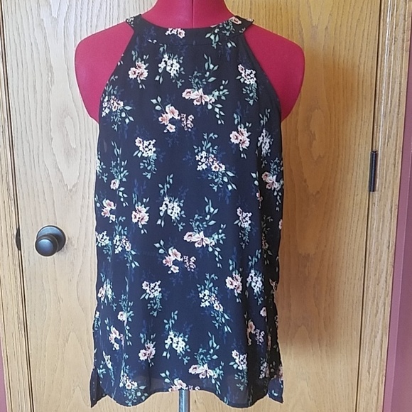 EUC~Paper Crane Floral Tank - Picture 1 of 4